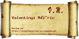 Valentinyi Móric névjegykártya